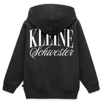Kleine Schwester - Kinder Premium Organic Zip Hoodie - Schwarz - Hinten - AI Model Kid Male (0cm)