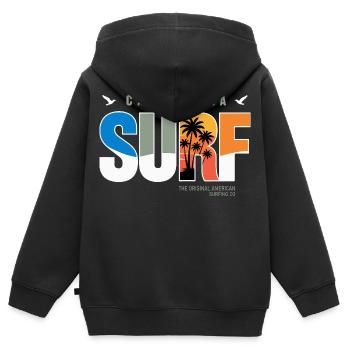 Surf California Palm Sunset - Kinder Premium Organic Zip Hoodie - Schwarz - Hinten - AI Model Kid Male (0cm)