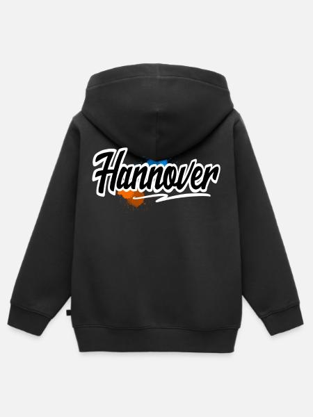 Hannover - Kinder Premium Organic Zip Hoodie - Schwarz