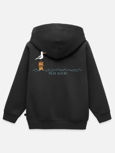Meer reicht Möwe Wortspiel - Kinder Premium Organic Zip Hoodie - Schwarz