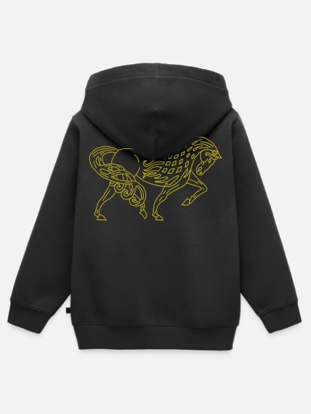 Keltisches Pferd - Kinder Premium Organic Zip Hoodie - Schwarz