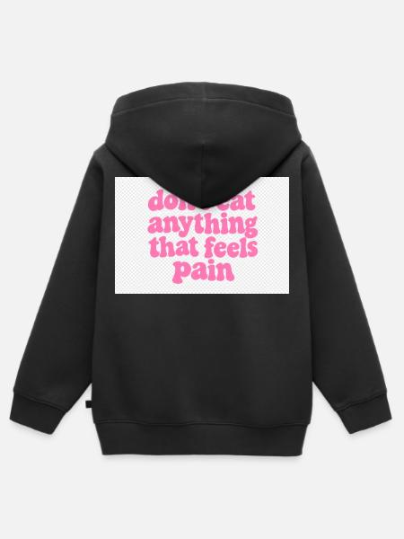 Werde vegan und rette die Tiere - Kinder Premium Organic Zip Hoodie - Schwarz