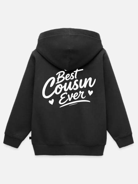 Best Cousin Ever - Kinder Premium Organic Zip Hoodie - Schwarz