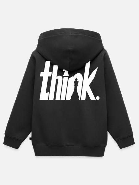 Schach Think - Kinder Premium Organic Zip Hoodie - Schwarz