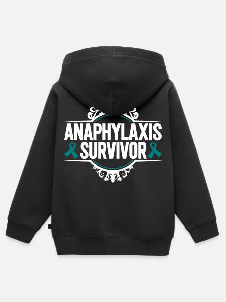 Anaphylaxie Überlebende - Kinder Premium Organic Zip Hoodie - Schwarz