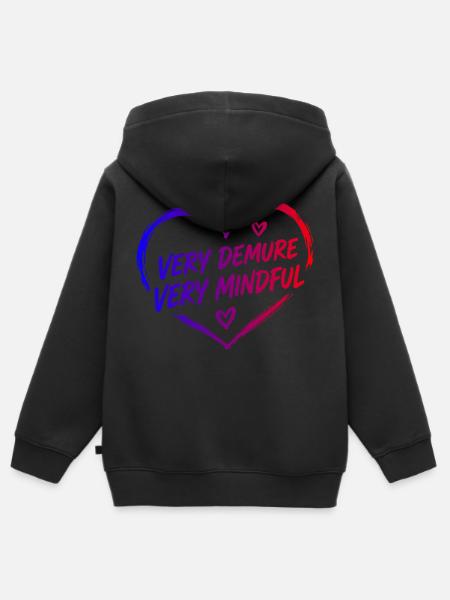Very Demure Very Mindful Achtsamkeit Spruch - Kinder Premium Organic Zip Hoodie - Schwarz