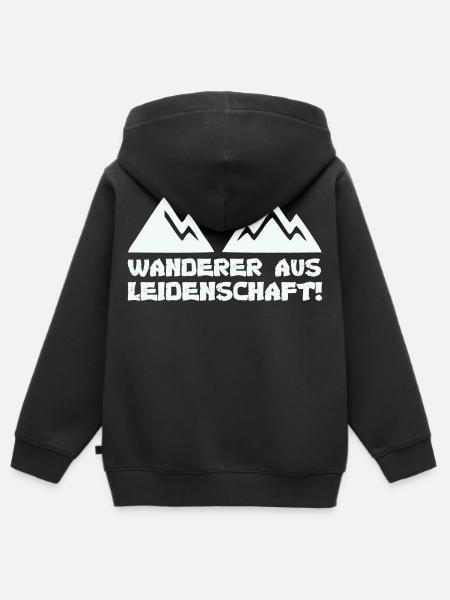 Wanderer aus Leidenschaft - Kinder Premium Organic Zip Hoodie - Schwarz
