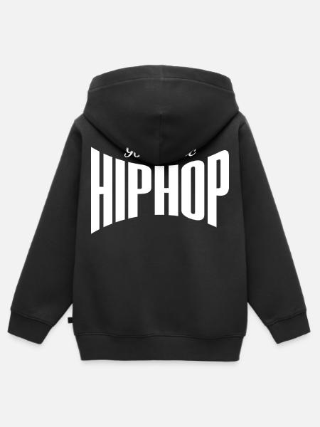 90er-Jahre-Classic-Hip-Hop-Logo - Kinder Premium Organic Zip Hoodie - Schwarz