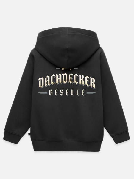 Dachdecker Geselle Zunftzeichen Handwerk Beruf - Kinder Premium Organic Zip Hoodie - Schwarz