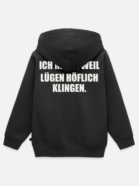 Sarkastischer Spruch - Kinder Premium Organic Zip Hoodie - Schwarz
