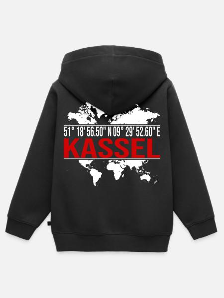 Kassel - Kinder Premium Organic Zip Hoodie - Schwarz