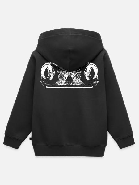 Froschgesicht - Kinder Premium Organic Zip Hoodie - Schwarz