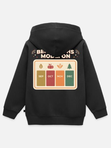 Ber Months Mode On Herbstzeit - Kinder Premium Organic Zip Hoodie - Schwarz