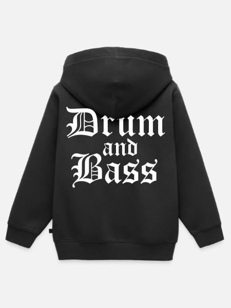 Drum and Bass Gothic-Schrift - Kinder Premium Organic Zip Hoodie - Schwarz