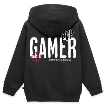 Gamer PVP Shirt Don’t Blame The Lag Zocker Geschen - Kinder Premium Organic Zip Hoodie - Schwarz - Hinten - AI Model Kid Male (0cm)