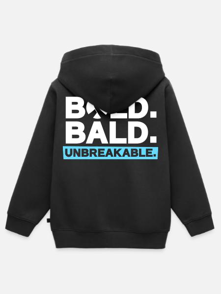 Glatze mit Mut - Unzerbrechlich stark - Kinder Premium Organic Zip Hoodie - Schwarz