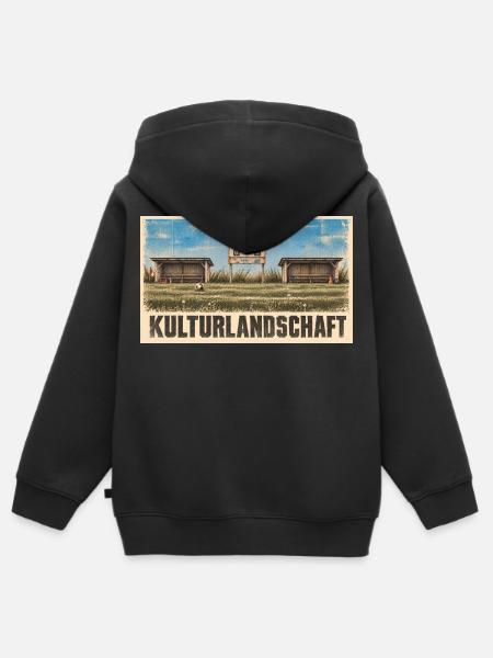 Fussball - Kulturlandschaft - Kinder Premium Organic Zip Hoodie - Schwarz