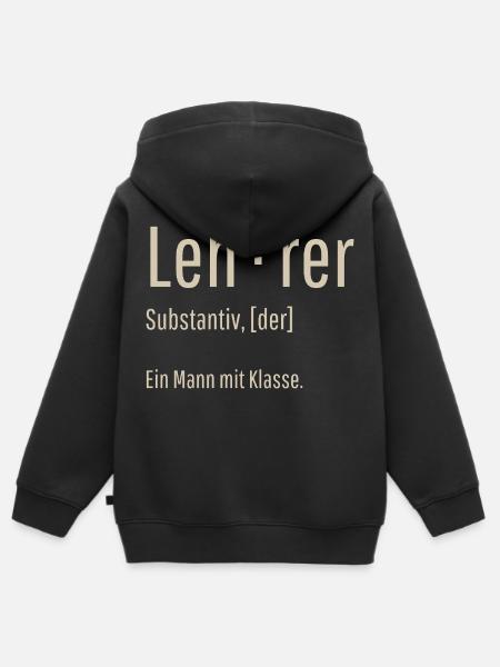 Lehrer Substantiv Definition Schule Geschenk - Kinder Premium Organic Zip Hoodie - Schwarz