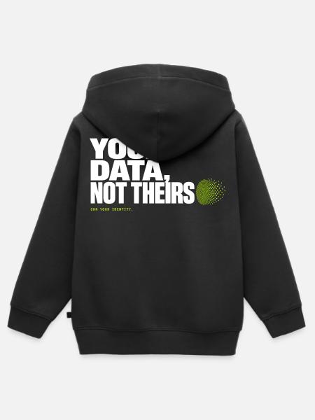 Deine Daten, nicht ihre - Kinder Premium Organic Zip Hoodie - Schwarz