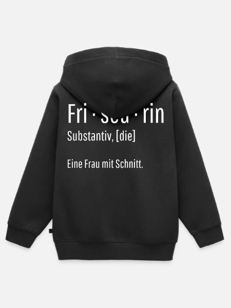 Friseurin Substantiv Definition Geschenk - Kinder Premium Organic Zip Hoodie - Schwarz