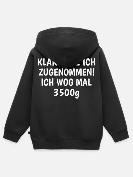 Sprüche Bauch - Kinder Premium Organic Zip Hoodie - Schwarz