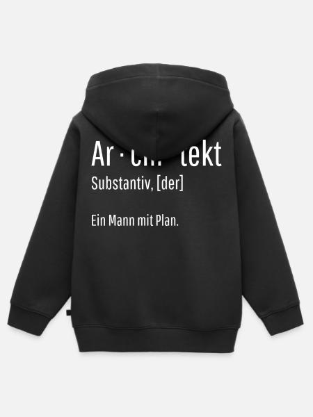 Architekt Substantiv Definition Geschenk - Kinder Premium Organic Zip Hoodie - Schwarz