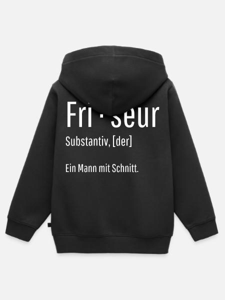 Friseur Substantiv Definition Geschenk - Kinder Premium Organic Zip Hoodie - Schwarz