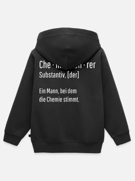 Chemielehrer Substantiv Definition Geschenk - Kinder Premium Organic Zip Hoodie - Schwarz