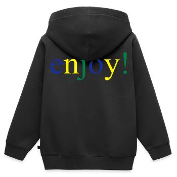 Spass - Kinder Premium Organic Zip Hoodie - Schwarz - Hinten - AI Model Kid Male (0cm)
