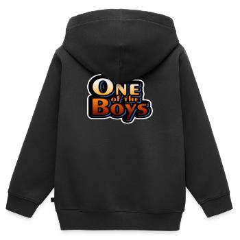 Einer der Jungs - Kinder Premium Organic Zip Hoodie - Schwarz - Hinten - AI Model Kid Male (0cm)