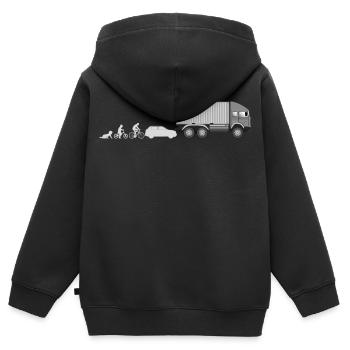 Conducteur de camion porte-conteneurs Evolution - Sweat Premium à capuche zippé enfant bio - noir - Dos - AI Model Kid Male (0cm)