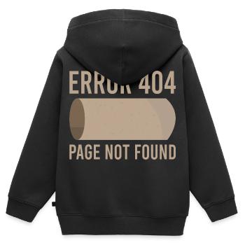 Erreur 404 papier toilette drôle - Sweat Premium à capuche zippé enfant bio - noir - Dos - AI Model Kid Male (0cm)