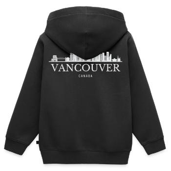Vancouver Skyline, Vancouver Canada - Sweat Premium à capuche zippé enfant bio - noir - Dos - AI Model Kid Male (0cm)