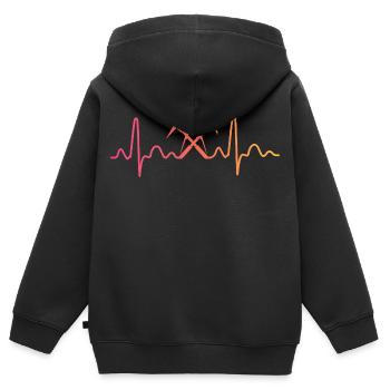 Sunset Dachdecker Herzschlag-Dachdecker - Kinder Premium Organic Zip Hoodie - Schwarz - Hinten - AI Model Kid Male (0cm)