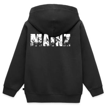 Mainz - Kinder Premium Organic Zip Hoodie - Schwarz - Hinten - AI Model Kid Male (0cm)