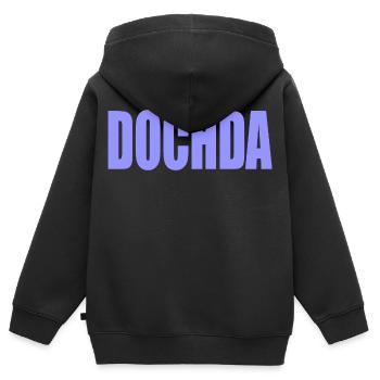 DOCHDA DOH DA Fille Saxon - Sweat Premium à capuche zippé enfant bio - noir - Dos - AI Model Kid Male (0cm)