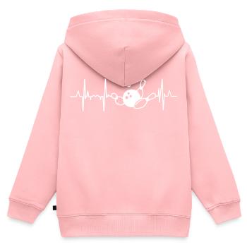 Bowler Herzschlag - Kinder Premium Organic Zip Hoodie - Rosa - Hinten - AI Model Kid Female (0cm)