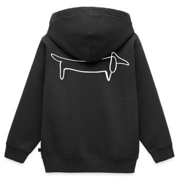 dog - Kids Premium Organic Zip-up Hoodie - black - Back - AI Model Kid Male (0cm)