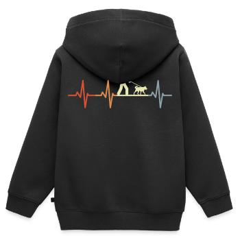 Hundehalter Herzschlag - Kinder Premium Organic Zip Hoodie - Schwarz - Hinten - AI Model Kid Male (0cm)