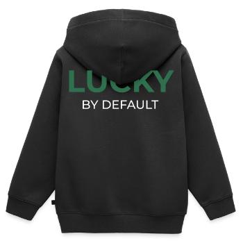 Lucky By Default - Kids Premium Organic Zip-up Hoodie - black - Back - AI Model Kid Male (0cm)