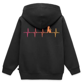 Schmied Sunset Metallhammer - Kinder Premium Organic Zip Hoodie - Schwarz - Hinten - AI Model Kid Male (0cm)