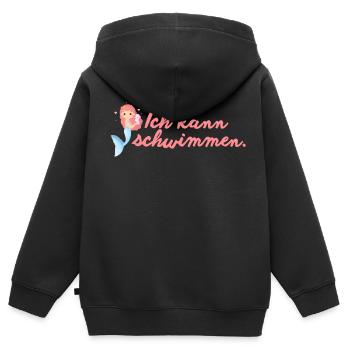 Ich kann schwimmen – Meerjungfrau Mädchen - Kinder Premium Organic Zip Hoodie - Schwarz - Hinten - AI Model Kid Male (0cm)