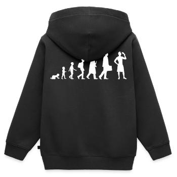 Eiscreme Evolution - Kinder Premium Organic Zip Hoodie - Schwarz - Hinten - AI Model Kid Male (0cm)