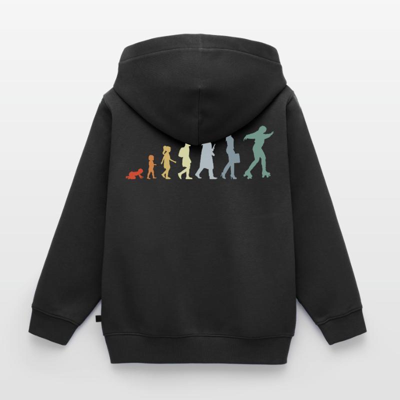 Roller Skater Evolution Kids Premium Organic Zip-up Hoodie