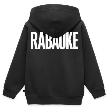 Rabauke - Kinder Premium Organic Zip Hoodie - Schwarz - Hinten - AI Model Kid Male (0cm)