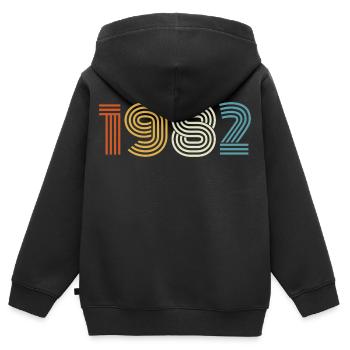 1982 Geschenk 1982 Jahrgang 1982 - Kinder Premium Organic Zip Hoodie - Schwarz - Hinten - AI Model Kid Male (0cm)