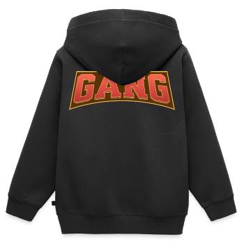 Gang - Kinder Premium Organic Zip Hoodie - Schwarz - Hinten - AI Model Kid Male (0cm)