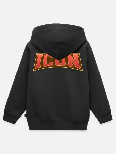 Icon - Kinder Premium Organic Zip Hoodie - Schwarz