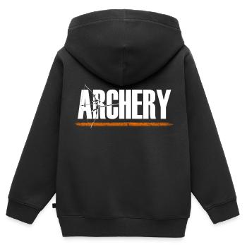 Bogenschütze Bogenschießen Archery Bogensport - Kinder Premium Organic Zip Hoodie - Schwarz - Hinten - AI Model Kid Male (0cm)