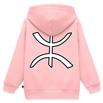 Amazighe - Sweat Premium à capuche zippé enfant bio - rose - Dos - AI Model Kid Female (0cm)